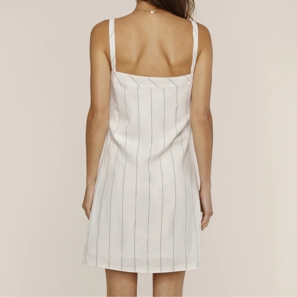 Heartloom White Striped Rhea Linen Blend Mini Dress SZ M - Picture 2 of 13